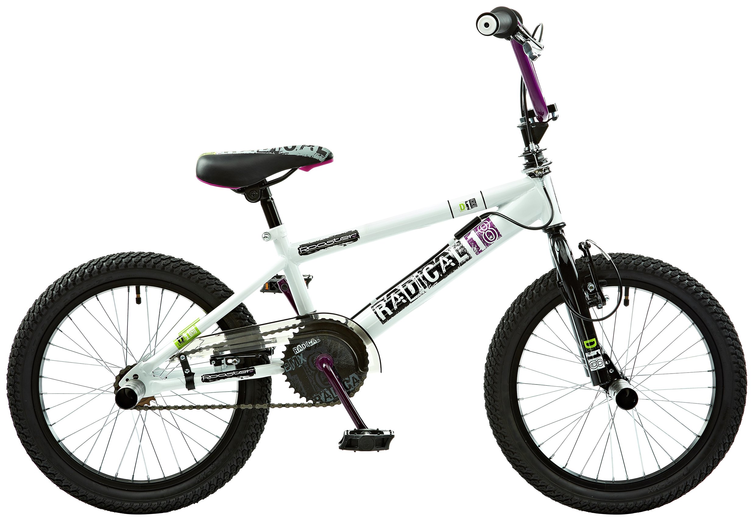 Rooster Radical 18 Inch Bike - White & Purple