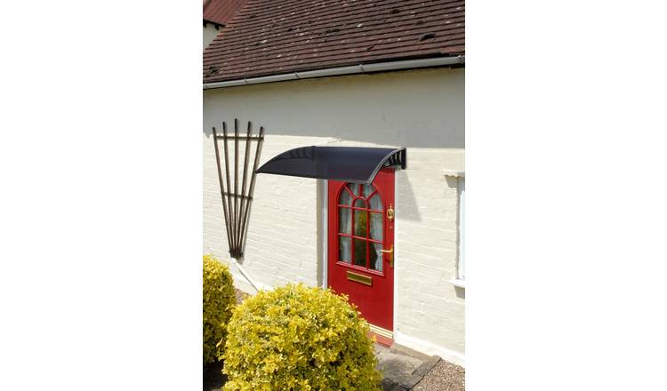 Greenhurst 1.2m Tinted Door Canopy - Black