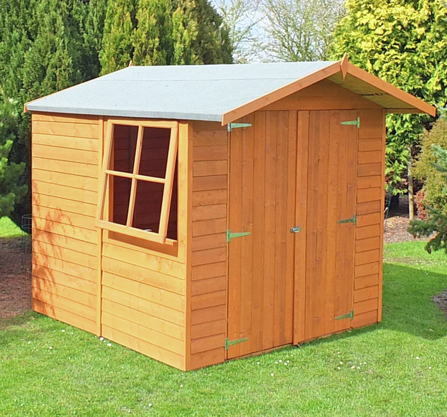 Homewood Overlap Double Door Wooden Shed 7 x 7ft. at Argos Reviews