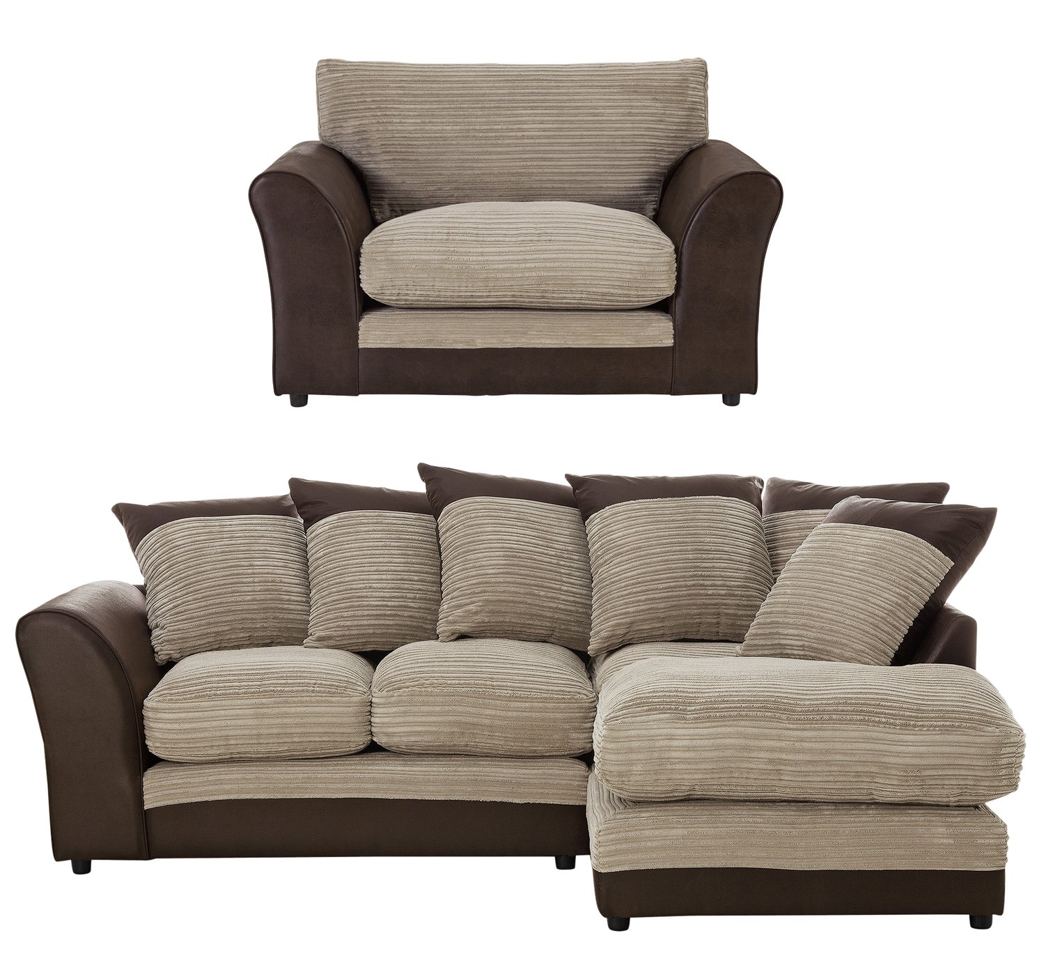 Argos Home Harley Reg Right Hand Corner Sofa & Chair