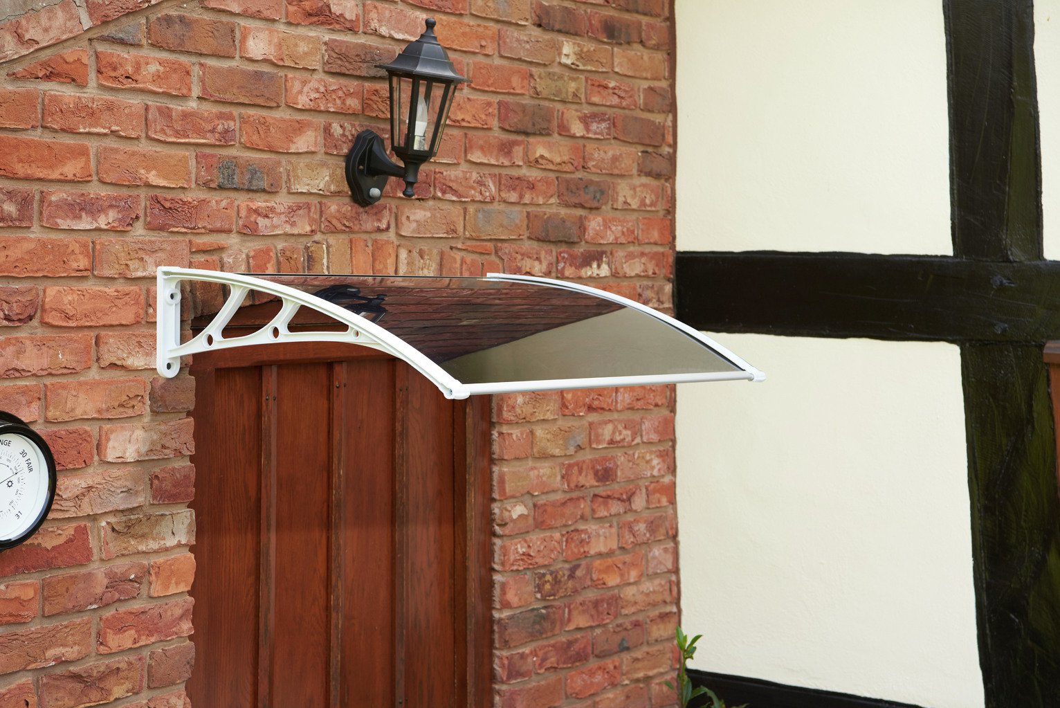 Greenhurst 1m Tinted Door Canopy - White.