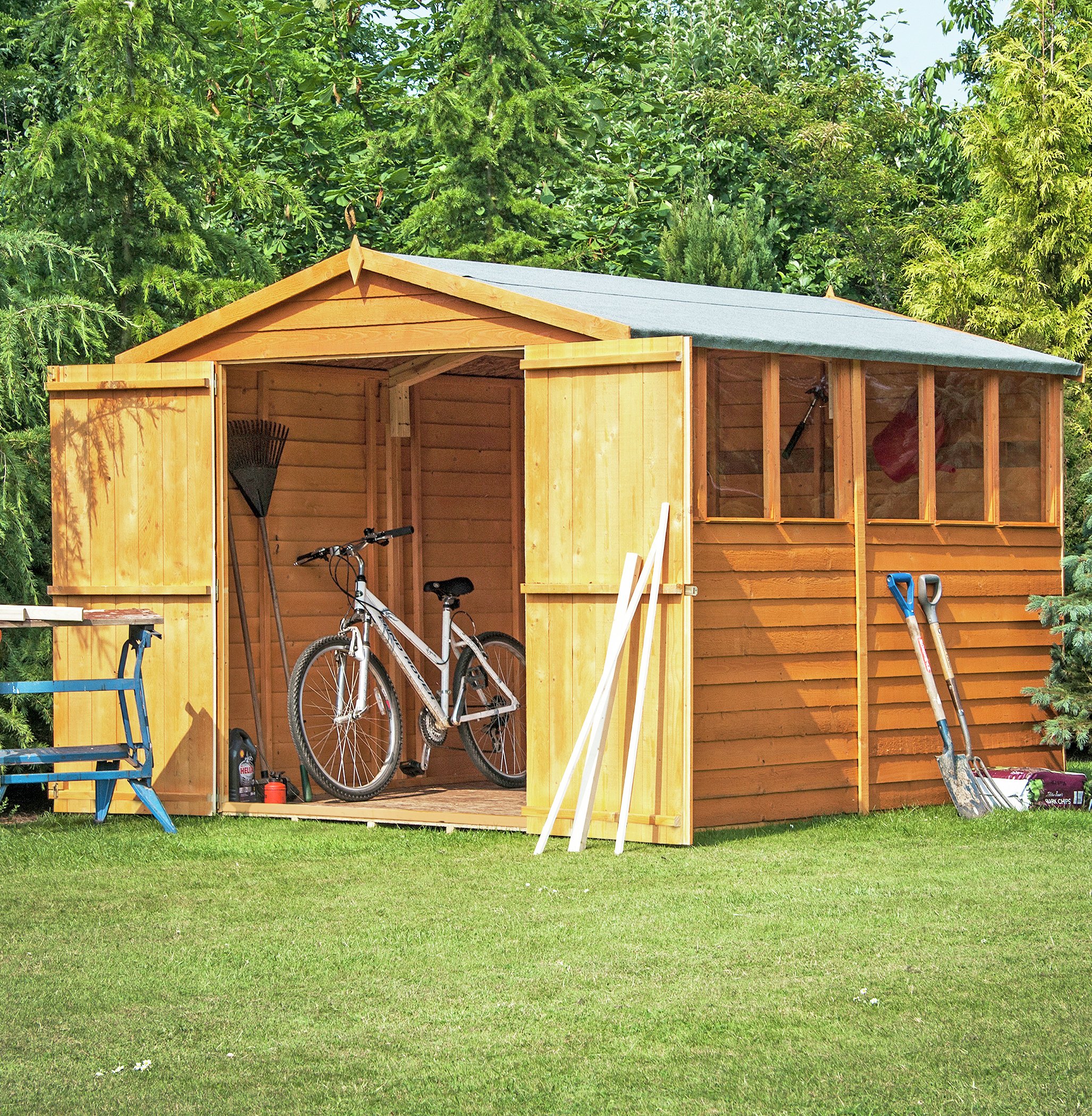 Homewood Overlap Double Door Wooden Shed 10 x 6ft