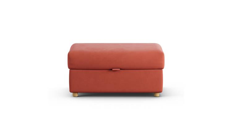 Habitat Holmfirth Fabric Footstool - Papaya