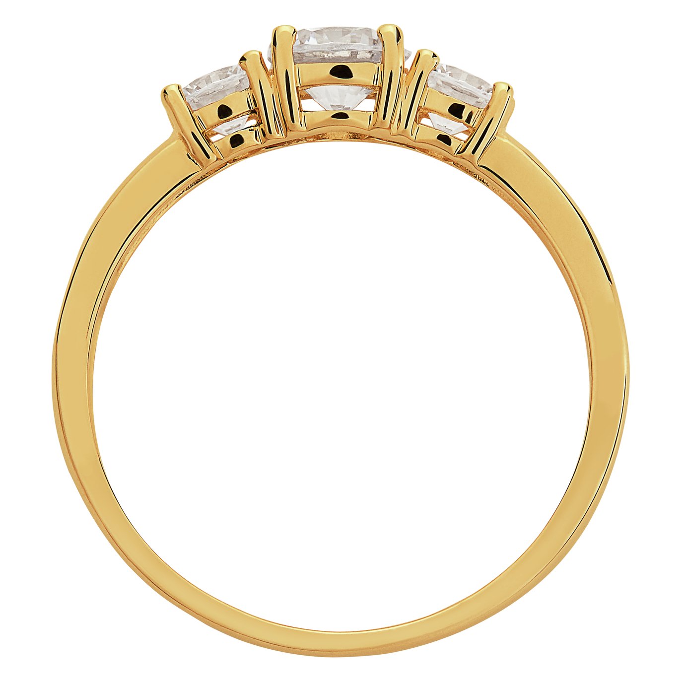 Revere 9ct Gold Round CZ 3 Stone Shoulder Ring Review