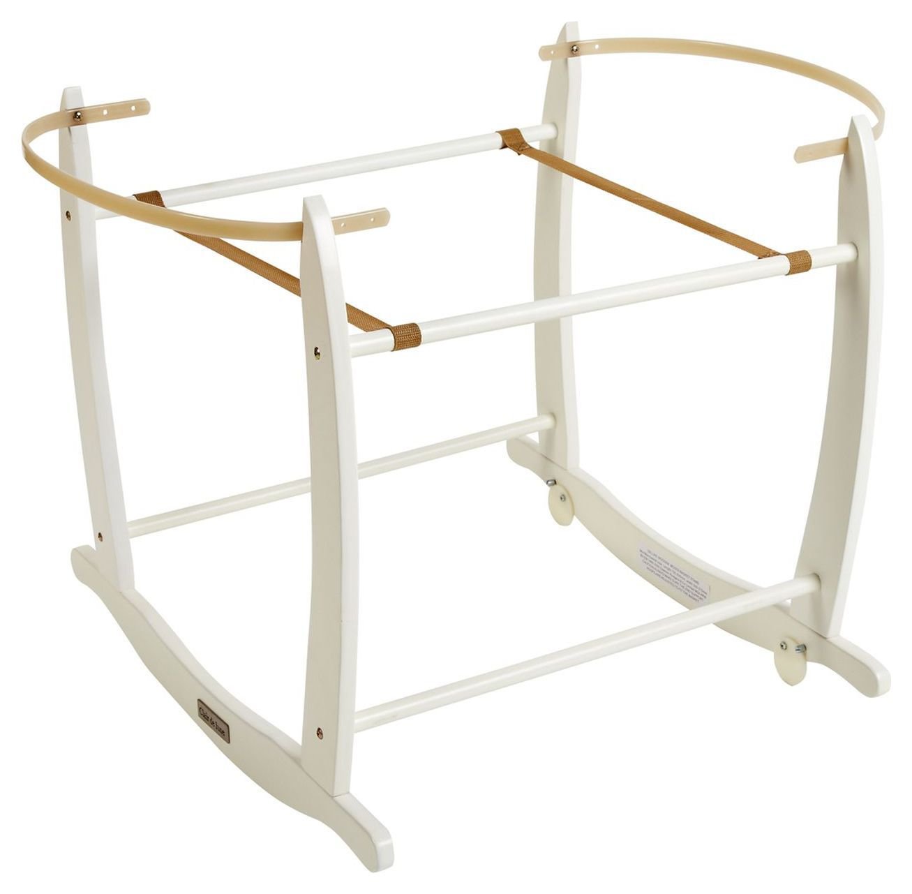 Clair De Lune White Deluxe Rocking Moses Basket Stand