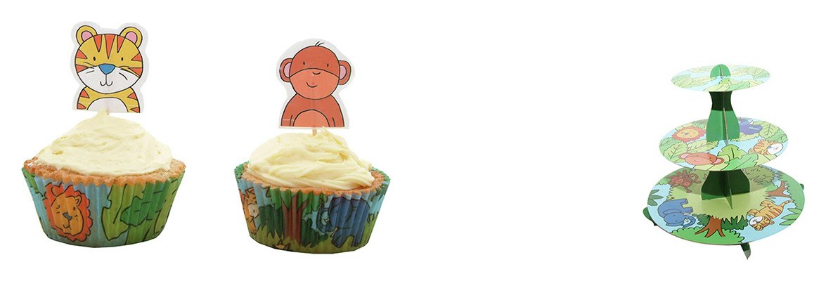 Mason Cash Cupcake Stand, Cases and Toppers - Jungle