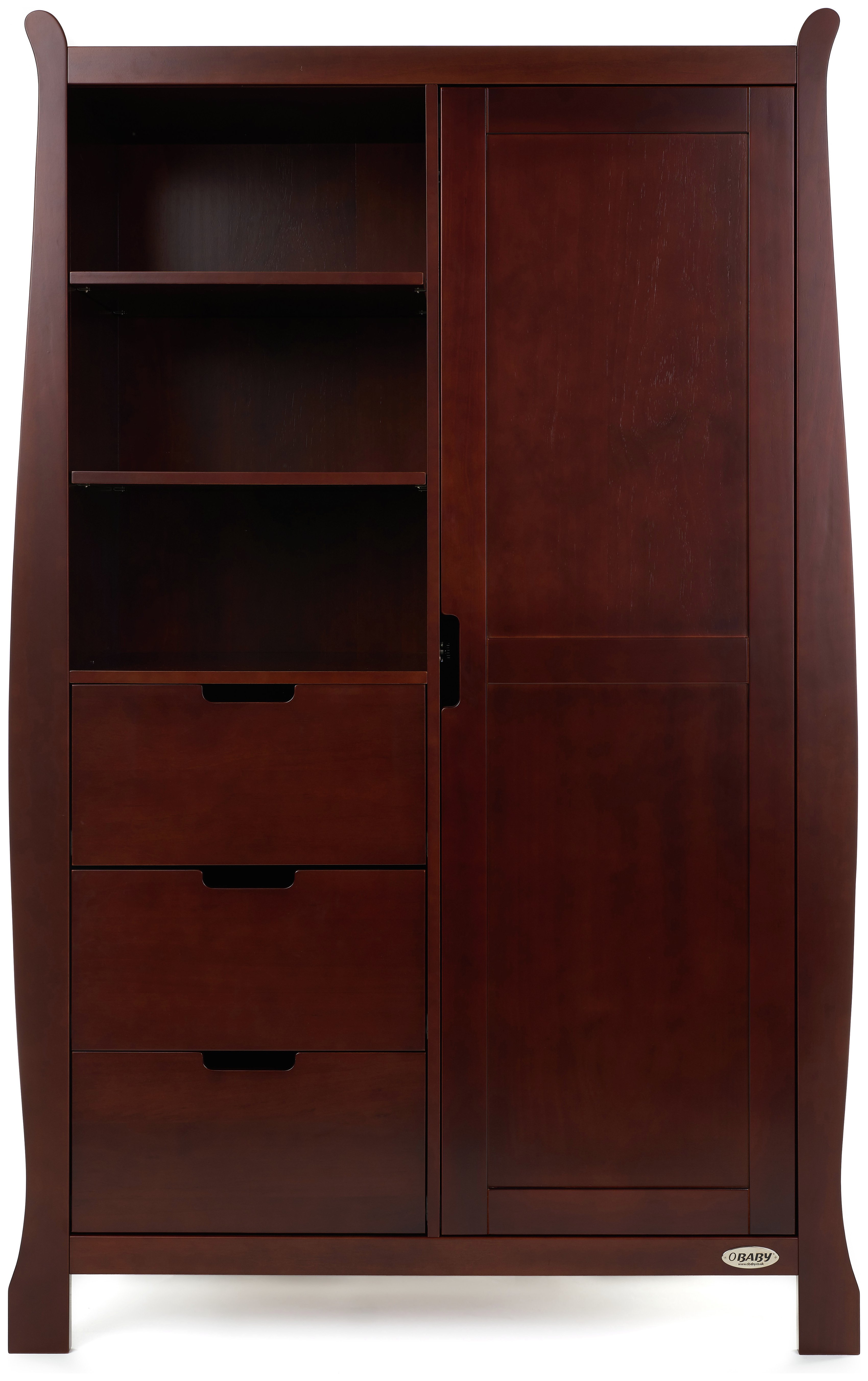 Obaby Stamford Sleigh Double Wardrobe - Walnut