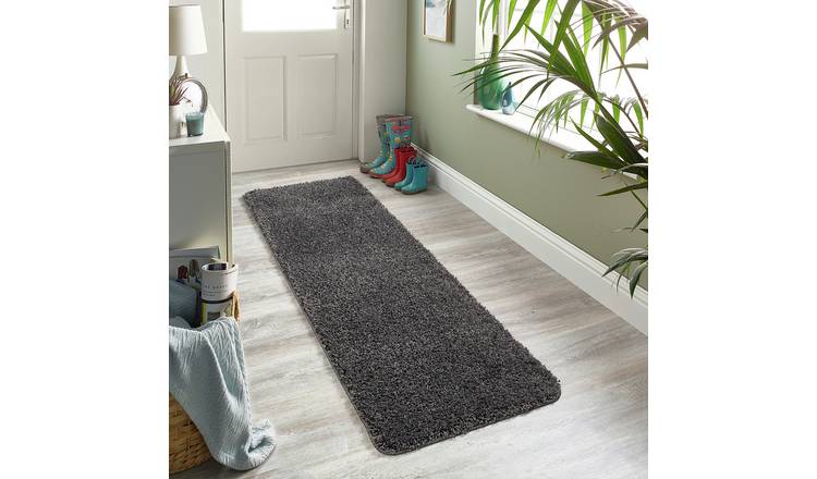 Buddy Mat Plain Charcoal Shaggy Rug - 150x67cm