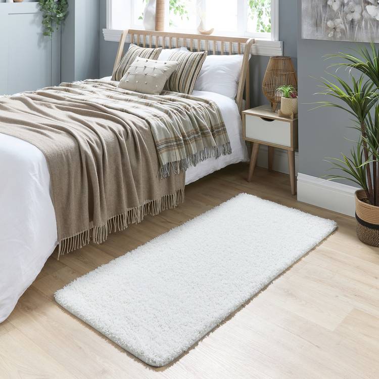 Buddy Washable Mat Plain Cream Shaggy Rug - 120x80cm 0