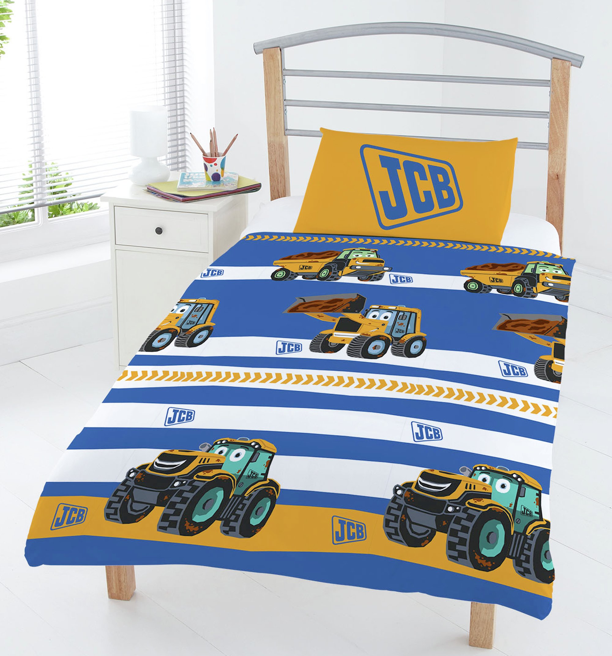 JCB Striped Bedding Set Toddler (6778972) Argos Price Tracker