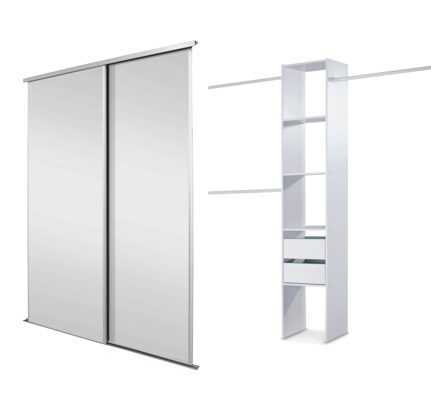 Sliding Doors and track W1499 White Frame Mirror + Storage Review