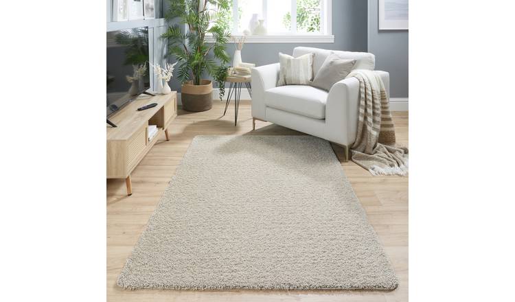 Buddy Washable Mat Plain Stone Shaggy Rug - 200x140cm