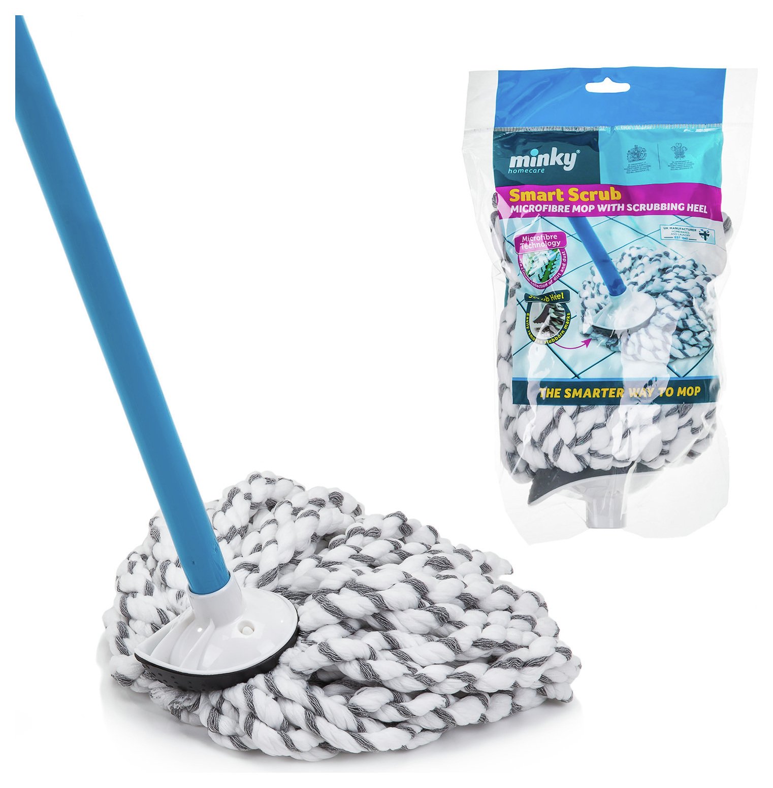 Minky Smart Scrub Microfibre Mop and Replacement Head.