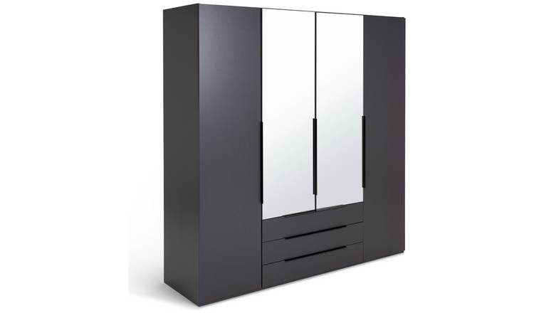 Argos Home Hallingford 4 Door 3 Drawer Wardrobe - Anthracite