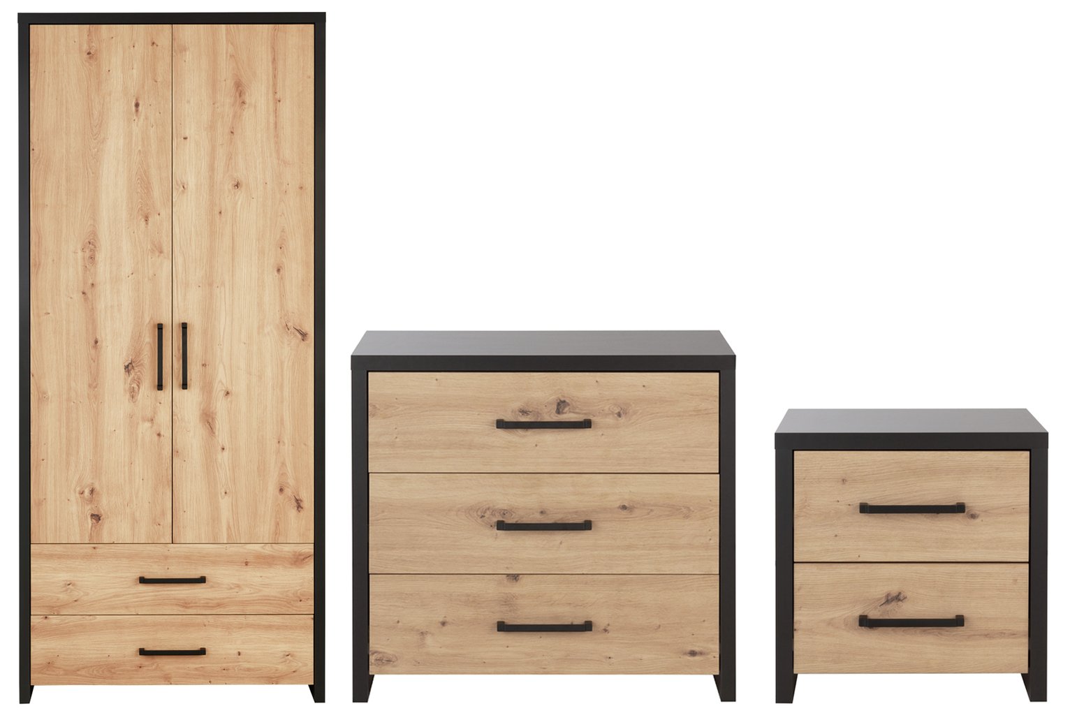 Argos Home Broadway 3 Piece 2 Door Wardrobe Set -Grey & Wood Review