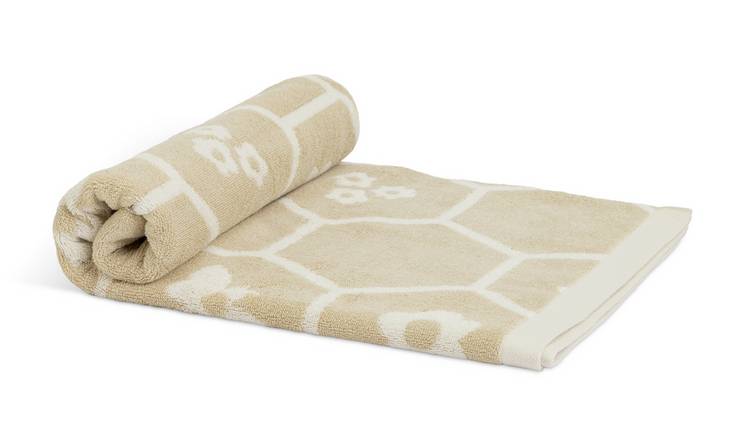 Argos Home Floral Bee Bath Sheet - Beige