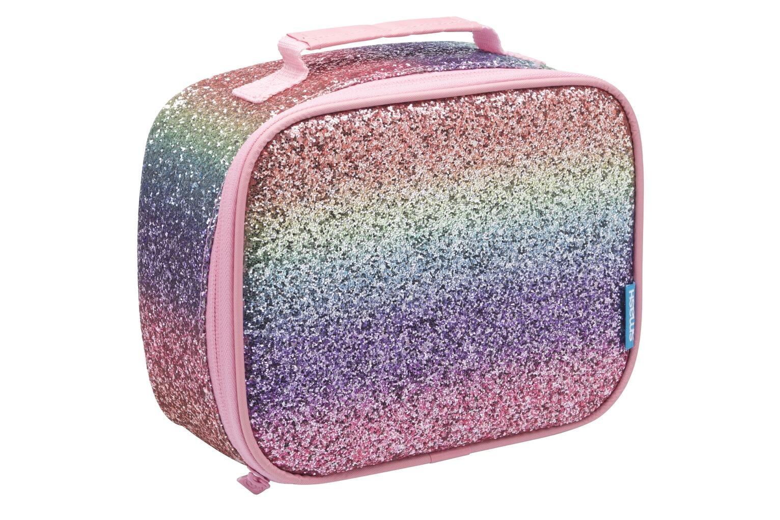 pink glitter lunch bag