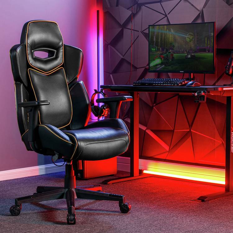 X Rocker Drogon Office Gaming Chair - Black & Gold 0
