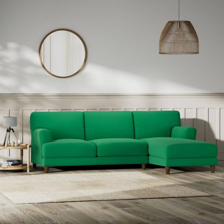 Habitat Askem Fabric Right Hand Corner Sofa - Emerald Green 0