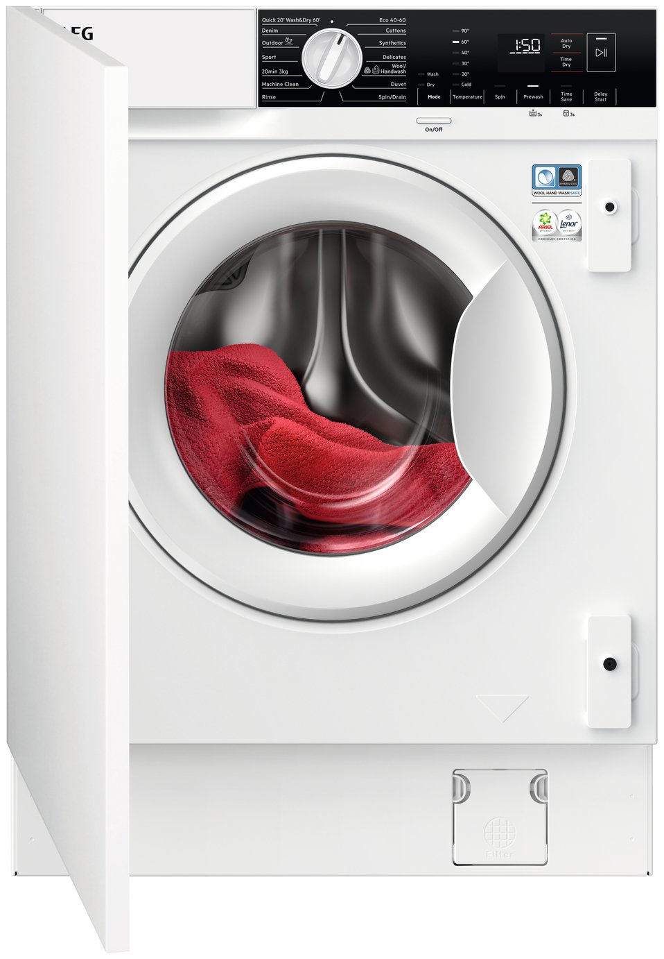 AEG LX6WG74634BI 7/4KG 1600 Integrated Washer Dryer
