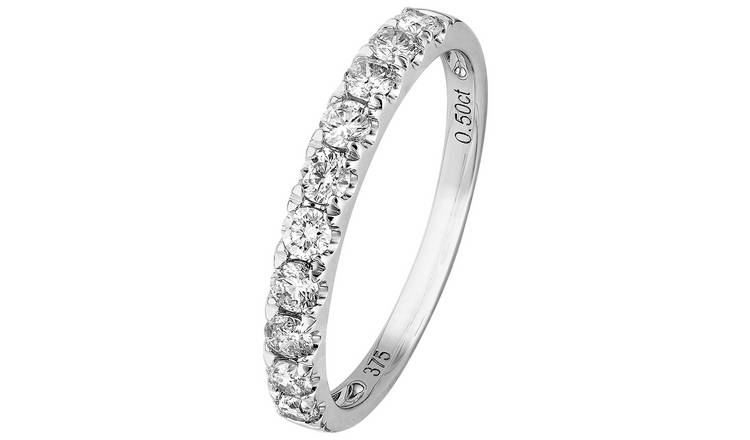 buy revere 9ct white gold 0 50ct diamond eternity ring m womens rings argos