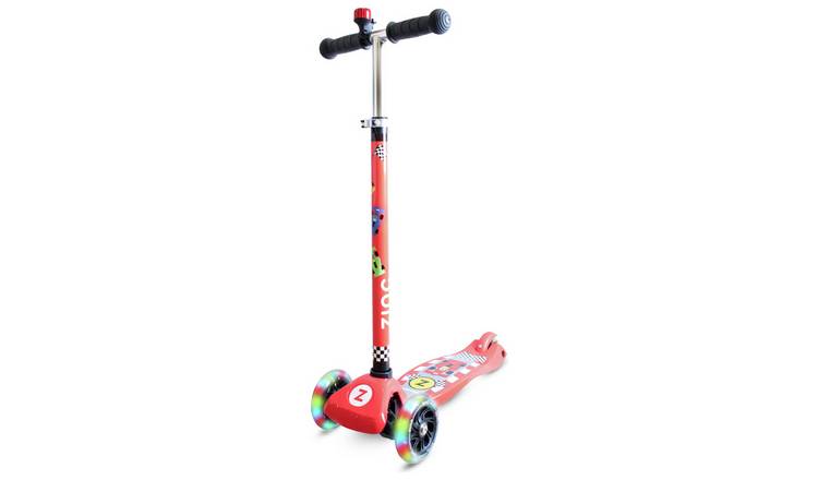 Zinc Light Up Racecar 3 Wheel Scooter - Red