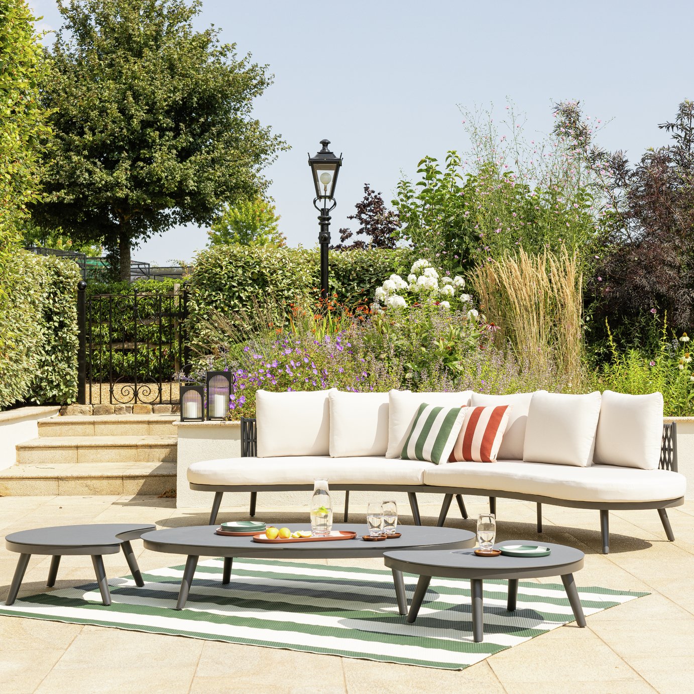 Habitat Santorini 6 Seater Rattan Effect Garden Sofa Set 2