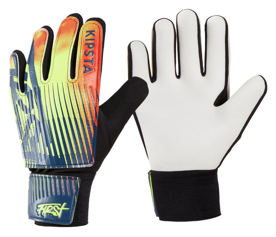 Decathlon Kids Durable Football Gloves Size 2 Age 4 - Yellow