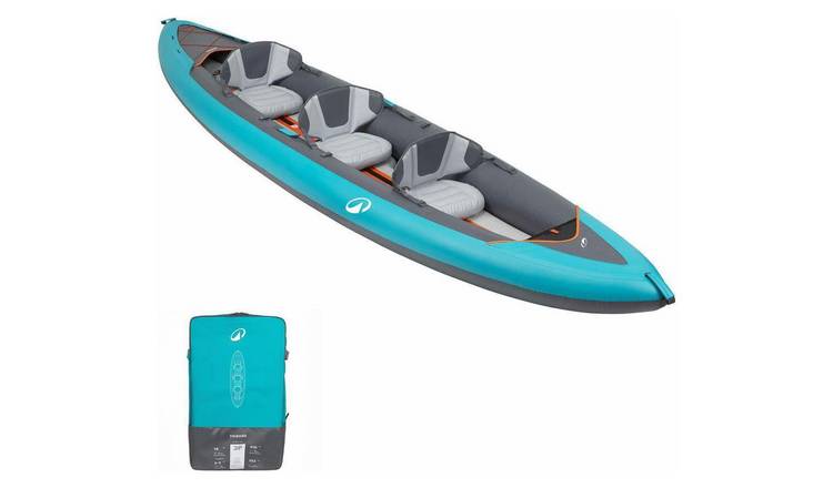 Decathlon 2/3 Person Inflatable Canoe/Kayak 100+ Blue