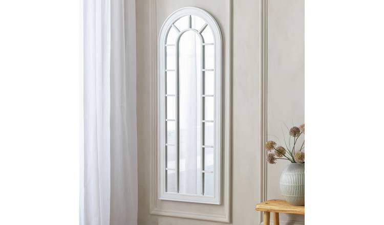 Argos Home White Window Arch Wall Mirror - 122x46cm