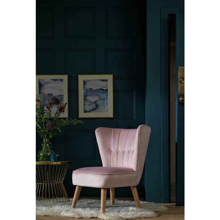 Habitat Alexis Velvet Cocktail Chair - Navy 0