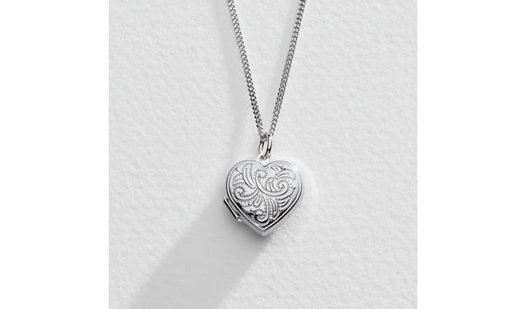 Womens silver deals locket necklace