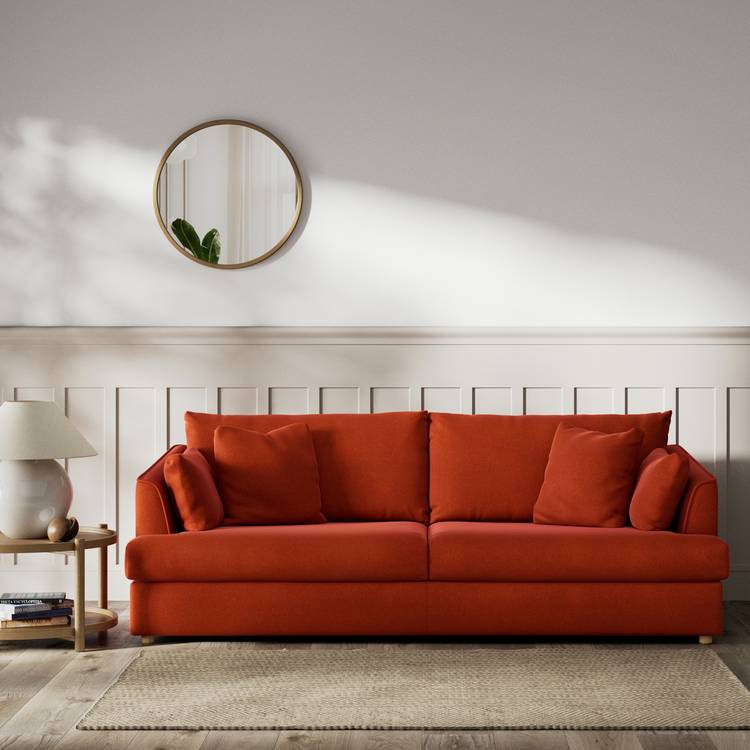 Habitat Holmfirth Velvet 4 Seater Sofa - Burnt Orange 0