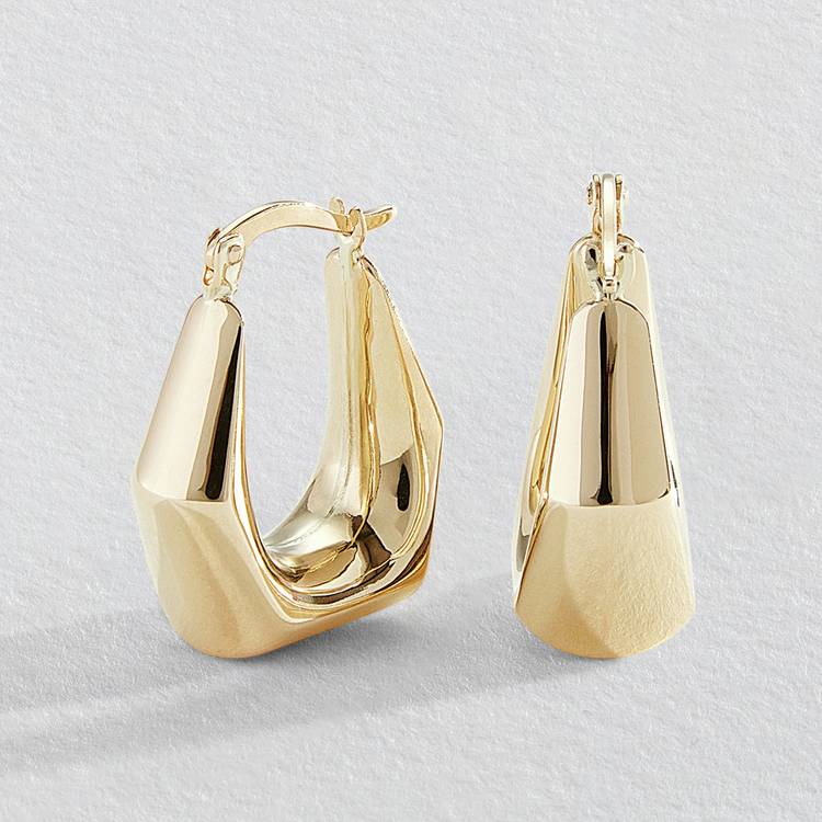 Revere 9ct Yellow Gold Creole Earrings 0