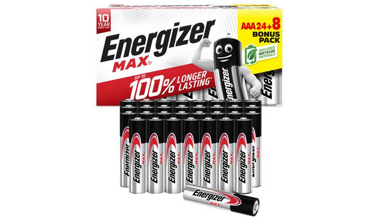 Energizer Max Alkaline AAA Batteries - Pack of 32