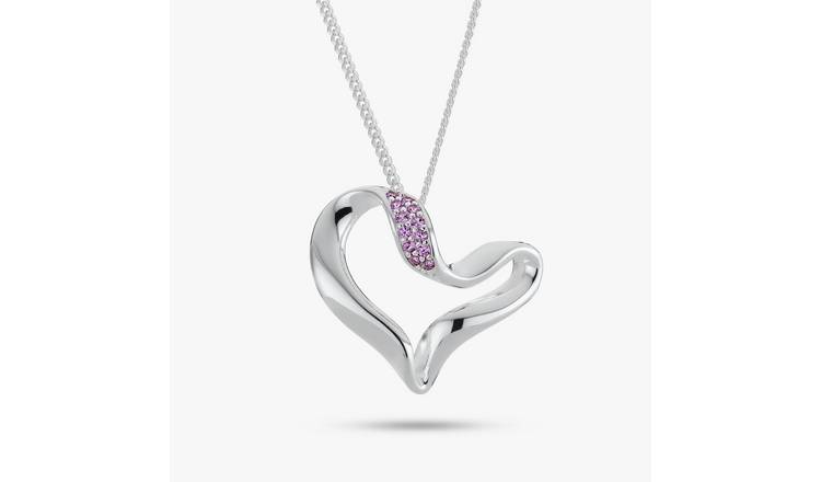 Revere Created Pink Sapphire Heart Pendant Necklace