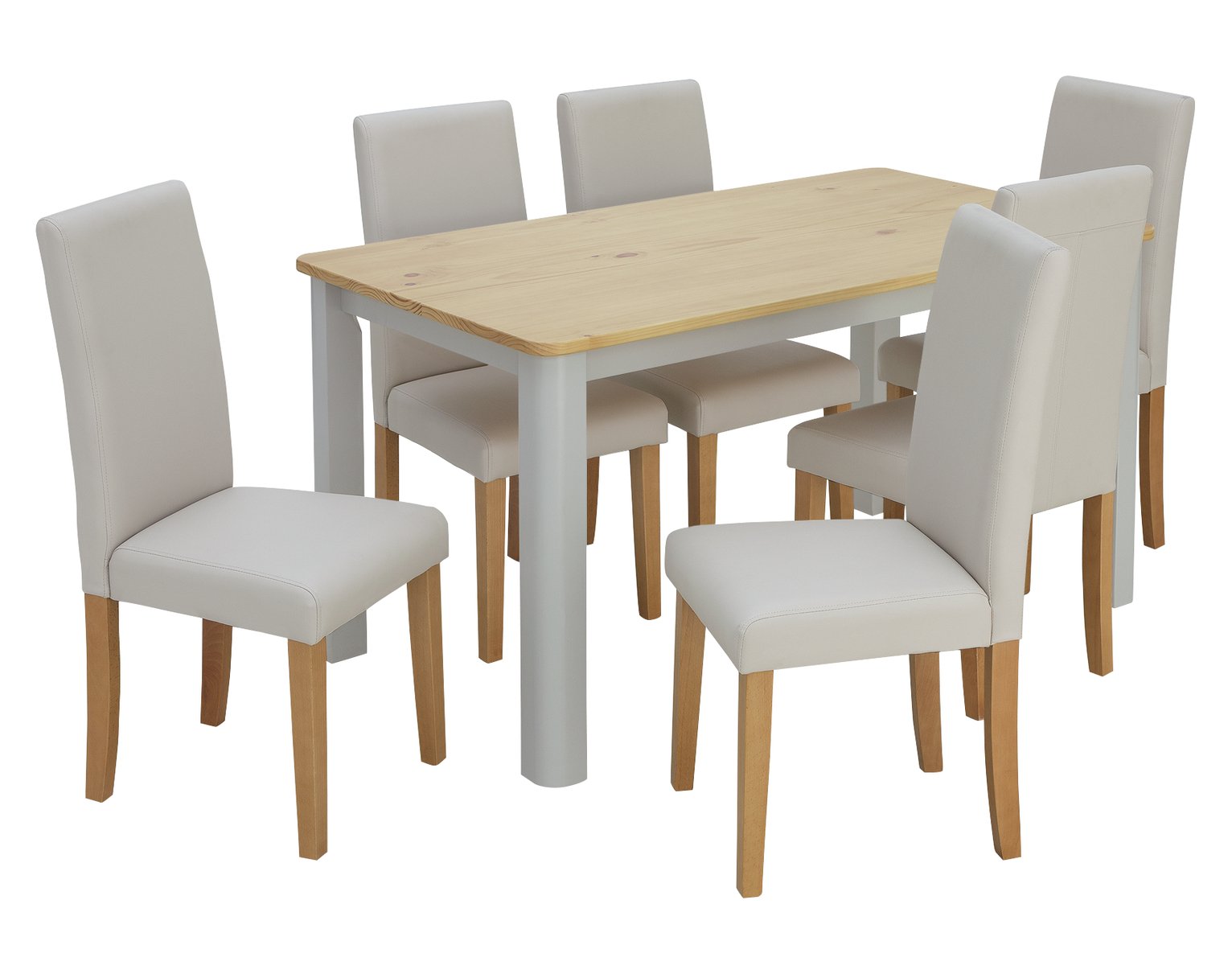 Argos Home Bournemouth Solid Wood Table & 6 Cream Chairs Review