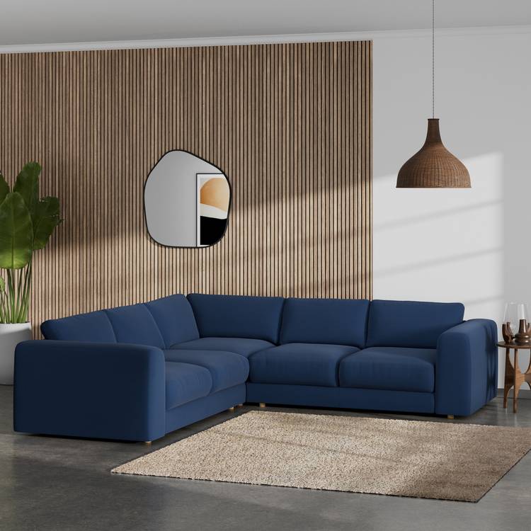 Habitat Ayr Reversible Corner Sofa - Navy Blue - Ash Leg 0