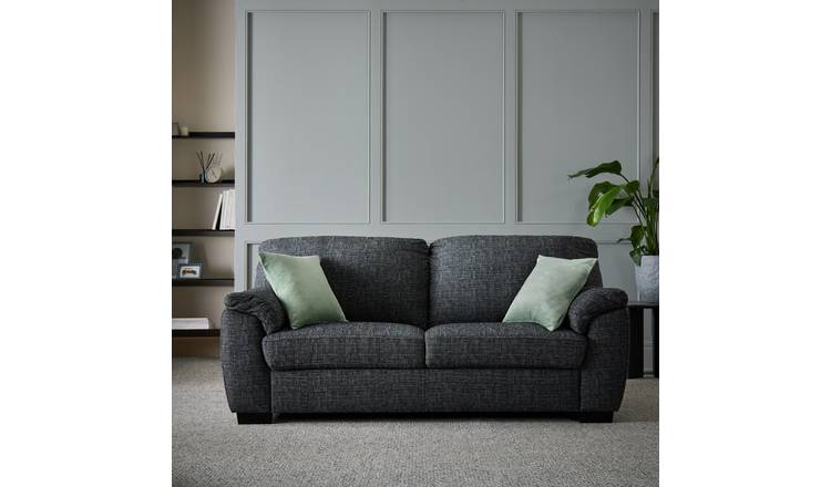Argos Home Milano Fabric 3 Seater Sofa - Charcoal