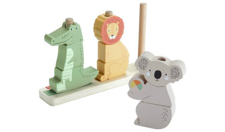 Fisher-Price Wooden Stack & Sort Animals 10 Piece Toy