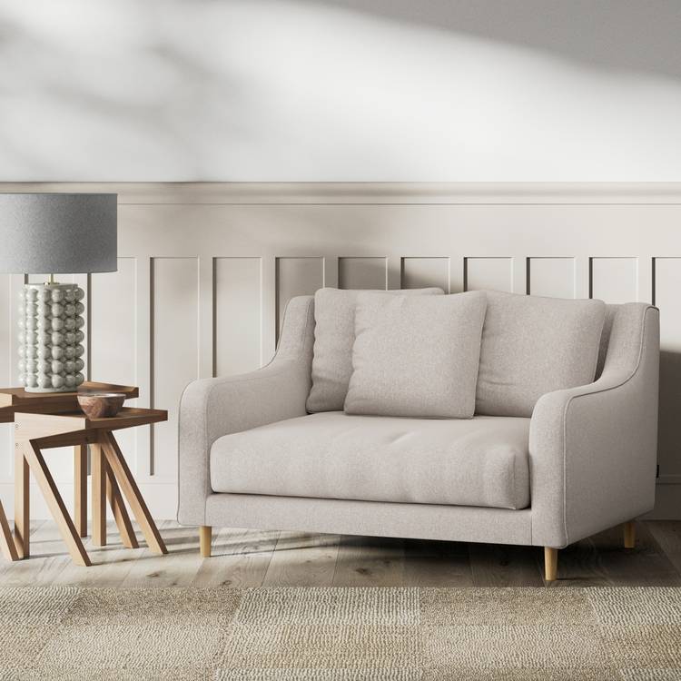 Habitat Swift Fabric Cuddle Chair - Stone - Ash Leg 0