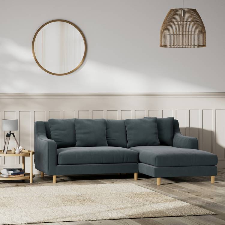 Habitat Swift Right Hand Corner Sofa - Charcoal  - Ash Leg 0