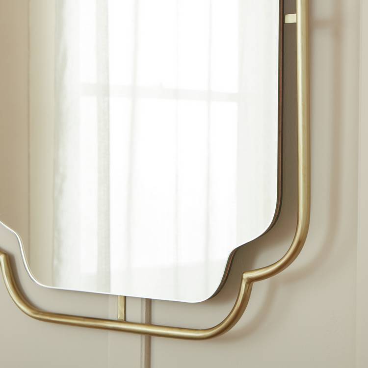 Habitat Gold Art Deco Wavy Wall Mirror - 85x65cm 0