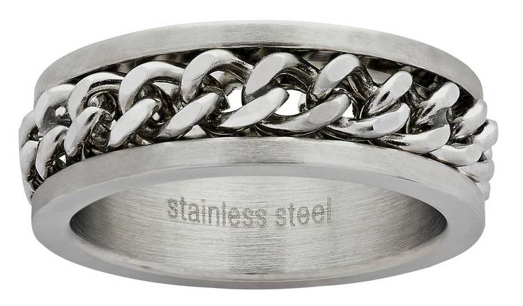 Revere Mens Stainless Steel Chain Ring - U
