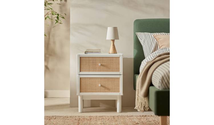 Habitat Simone 2 Drawer Bedside Table - White & Oak