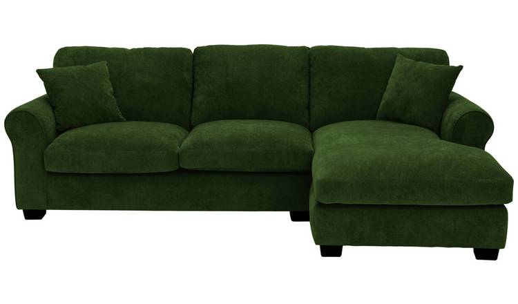 Argos Home Taylor Fabric Right Hand Chaise Corner Sofa-Green