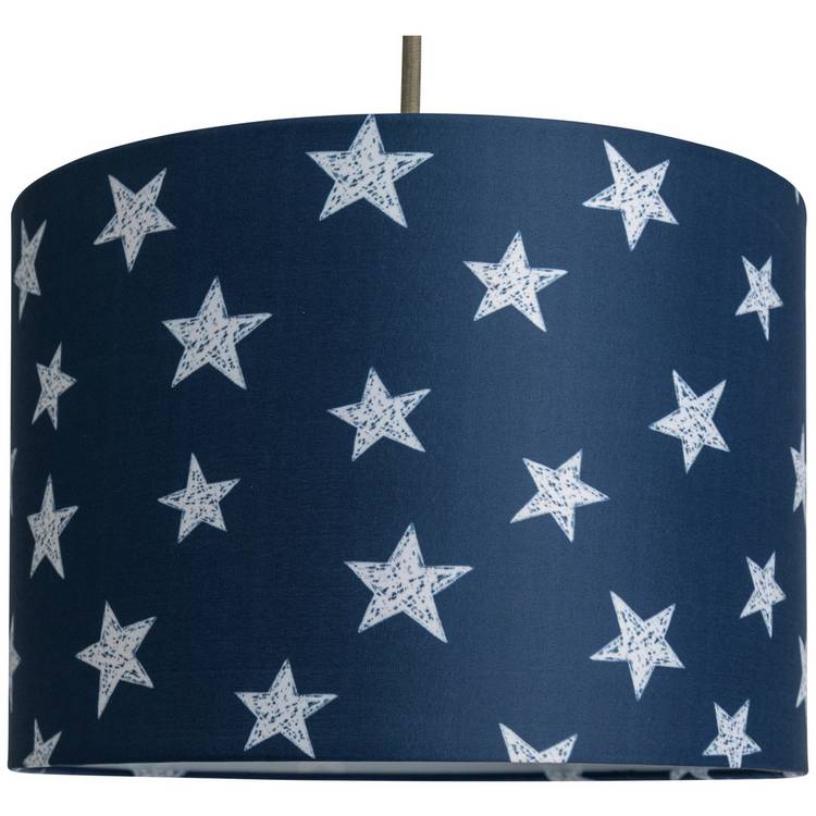 Argos Home Kids Navy Little Star Drum Lampshade - 25cm 0