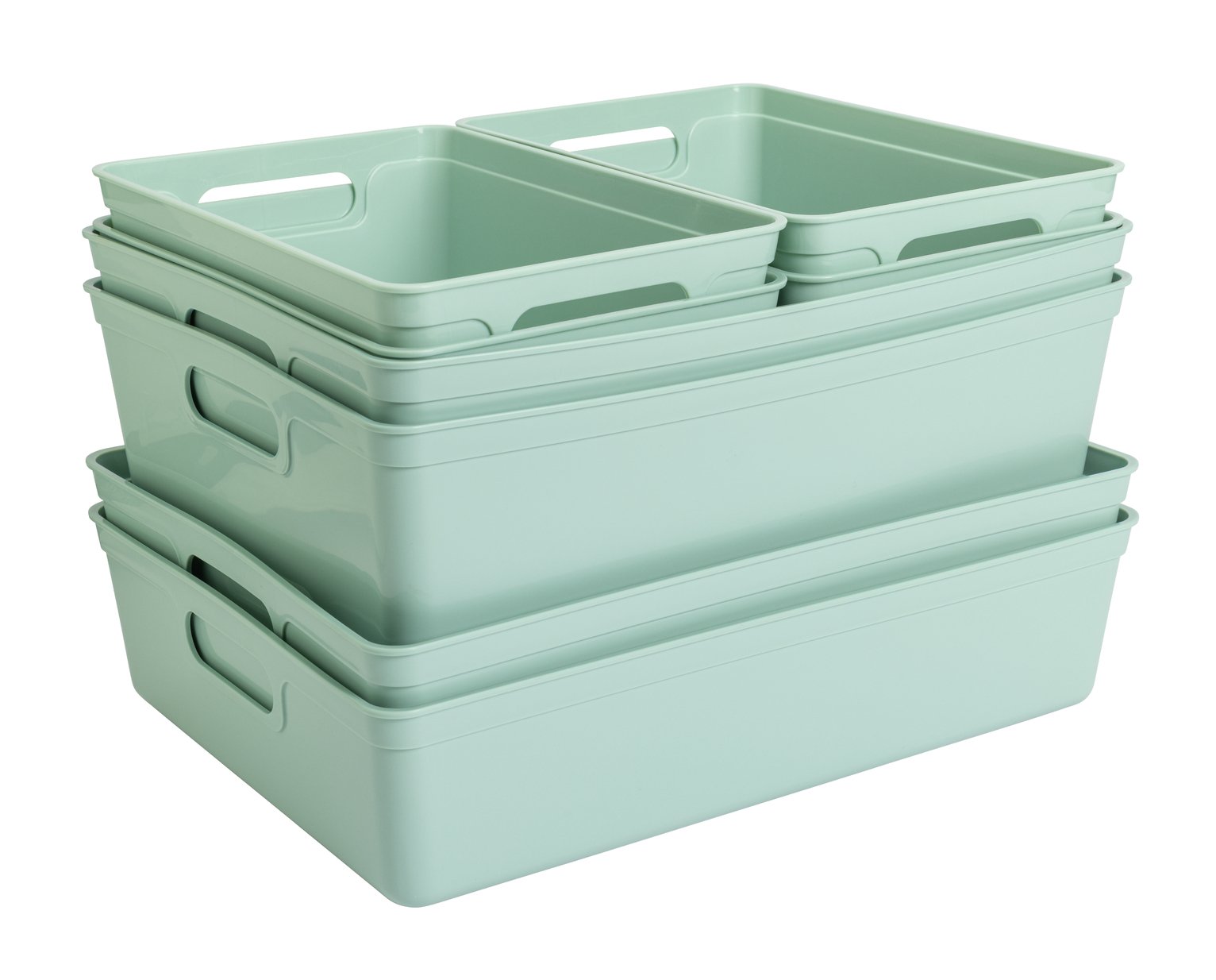 Argos Home 8 Mixed Storage Boxes - Sage