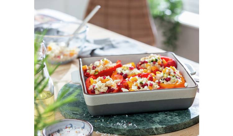 Habitat Speckle 27cm Square Ceramic Roaster