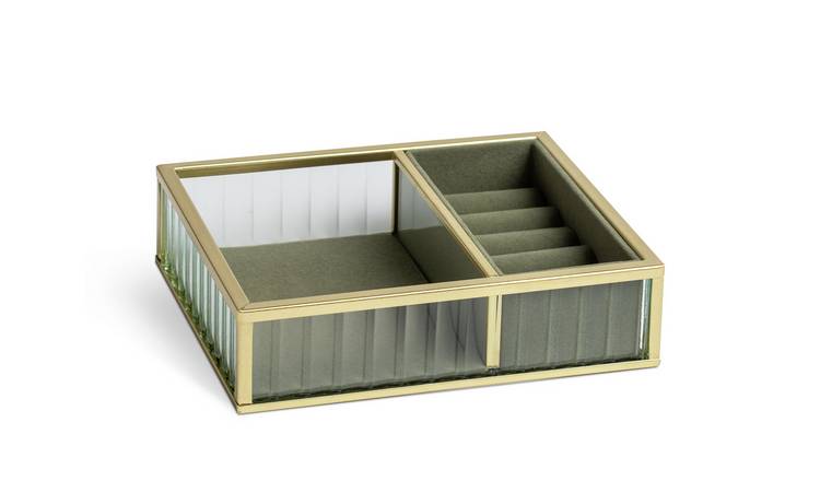 Habitat Ribbed Glass Jewellery Box